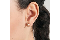  Ear Edit - Oorstekers - Zilver / 14kt GP - Opaal